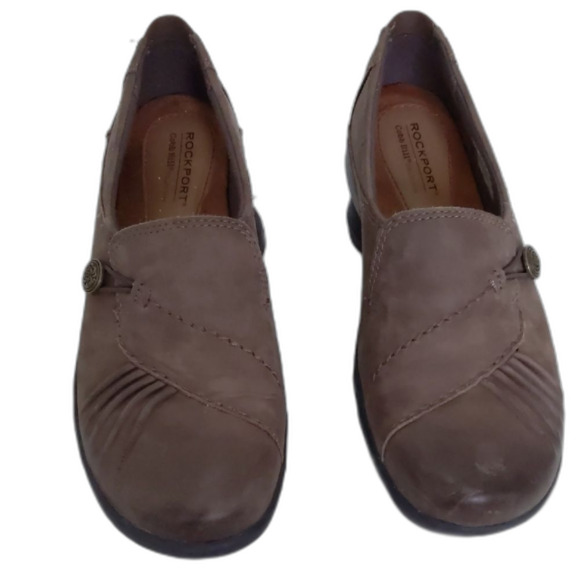 Women's Rockport Cobb Hill Leather Upper Slip On Brown Loafers Size 7 - Picture 2 of 6